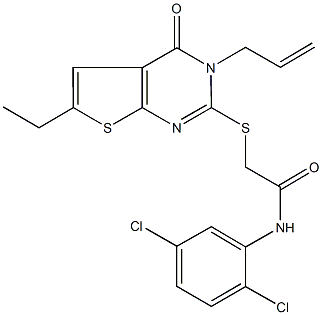 2-[(3-allyl-6-ethyl-4-oxo-3,4-dihydrothieno[2,3-d]pyrimidin-2-yl)thio]-N-(2,5-dichlorophenyl)acetamide Structure