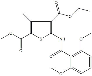 4-ethyl2-methyl5-[(2,6-dimethoxybenzoyl)amino]-3-methyl-2,4-thiophenedicarboxylate Structure