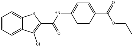 ethyl 4-{[(3-chloro-1-benzothien-2-yl)carbonyl]amino}benzoate Structure