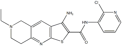 3-amino-N-(2-chloro-3-pyridinyl)-6-ethyl-5,6,7,8-tetrahydrothieno[2,3-b][1,6]naphthyridine-2-carboxamide 结构式