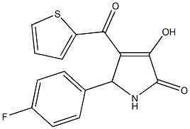 5-(4-fluorophenyl)-3-hydroxy-4-(2-thienylcarbonyl)-1,5-dihydro-2H-pyrrol-2-one Struktur
