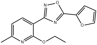 ethyl 3-[5-(2-furyl)-1,2,4-oxadiazol-3-yl]-6-methyl-2-pyridinyl ether 化学構造式