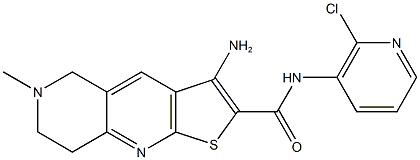 3-amino-N-(2-chloro-3-pyridinyl)-6-methyl-5,6,7,8-tetrahydrothieno[2,3-b][1,6]naphthyridine-2-carboxamide 结构式