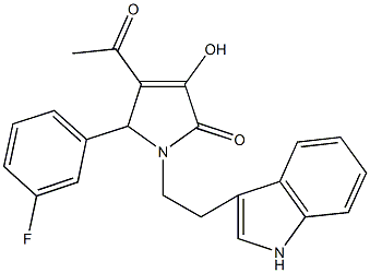 4-acetyl-5-(3-fluorophenyl)-3-hydroxy-1-[2-(1H-indol-3-yl)ethyl]-1,5-dihydro-2H-pyrrol-2-one Structure