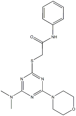 2-{[4-(dimethylamino)-6-(4-morpholinyl)-1,3,5-triazin-2-yl]sulfanyl}-N-phenylacetamide Structure