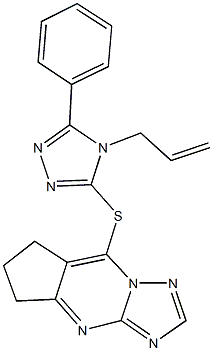 8-[(4-allyl-5-phenyl-4H-1,2,4-triazol-3-yl)sulfanyl]-6,7-dihydro-5H-cyclopenta[d][1,2,4]triazolo[1,5-a]pyrimidine 结构式