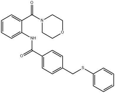 N-[2-(4-morpholinylcarbonyl)phenyl]-4-[(phenylsulfanyl)methyl]benzamide|