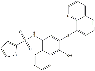 N-[4-hydroxy-3-(8-quinolinylsulfanyl)-1-naphthyl]-2-thiophenesulfonamide|