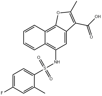 5-{[(4-fluoro-2-methylphenyl)sulfonyl]amino}-2-methylnaphtho[1,2-b]furan-3-carboxylic acid 结构式