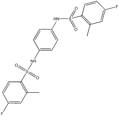 4-fluoro-N-(4-{[(4-fluoro-2-methylphenyl)sulfonyl]amino}phenyl)-2-methylbenzenesulfonamide Struktur