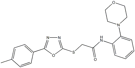2-{[5-(4-methylphenyl)-1,3,4-oxadiazol-2-yl]sulfanyl}-N-[2-(4-morpholinyl)phenyl]acetamide Structure