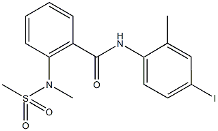 N-(4-iodo-2-methylphenyl)-2-[methyl(methylsulfonyl)amino]benzamide 化学構造式