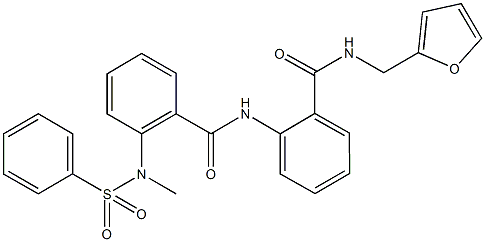 N-(2-{[(2-furylmethyl)amino]carbonyl}phenyl)-2-[methyl(phenylsulfonyl)amino]benzamide Struktur