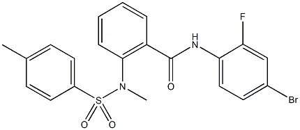 N-(4-bromo-2-fluorophenyl)-2-{methyl[(4-methylphenyl)sulfonyl]amino}benzamide Struktur