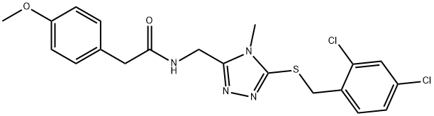 N-({5-[(2,4-dichlorobenzyl)sulfanyl]-4-methyl-4H-1,2,4-triazol-3-yl}methyl)-2-(4-methoxyphenyl)acetamide Struktur