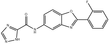 N-[2-(2-fluorophenyl)-1,3-benzoxazol-5-yl]-1H-1,2,4-triazole-3-carboxamide,708225-56-3,结构式