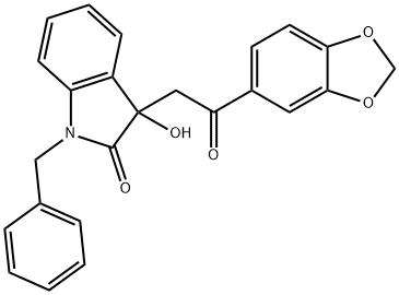 3-[2-(1,3-benzodioxol-5-yl)-2-oxoethyl]-1-benzyl-3-hydroxy-1,3-dihydro-2H-indol-2-one Structure