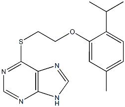 2-isopropyl-5-methylphenyl 2-(9H-purin-6-ylsulfanyl)ethyl ether Structure