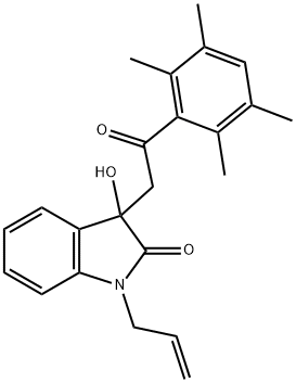 1-allyl-3-hydroxy-3-[2-oxo-2-(2,3,5,6-tetramethylphenyl)ethyl]-1,3-dihydro-2H-indol-2-one Struktur