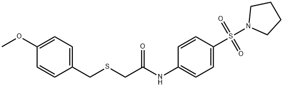 2-[(4-methoxybenzyl)sulfanyl]-N-[4-(1-pyrrolidinylsulfonyl)phenyl]acetamide,708233-09-4,结构式