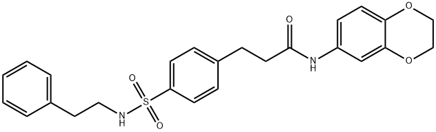 N-(2,3-dihydro-1,4-benzodioxin-6-yl)-3-(4-{[(2-phenylethyl)amino]sulfonyl}phenyl)propanamide Structure