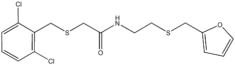 2-[(2,6-dichlorobenzyl)sulfanyl]-N-{2-[(2-furylmethyl)sulfanyl]ethyl}acetamide Struktur