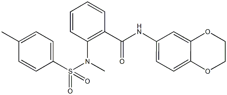 N-(2,3-dihydro-1,4-benzodioxin-6-yl)-2-{methyl[(4-methylphenyl)sulfonyl]amino}benzamide Struktur