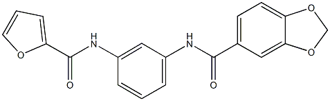 N-[3-(2-furoylamino)phenyl]-1,3-benzodioxole-5-carboxamide,708239-47-8,结构式