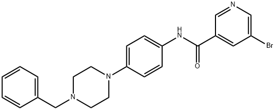 N-[4-(4-benzyl-1-piperazinyl)phenyl]-5-bromonicotinamide 化学構造式