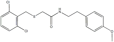 2-[(2,6-dichlorobenzyl)sulfanyl]-N-[2-(4-methoxyphenyl)ethyl]acetamide 化学構造式