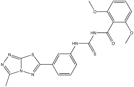 N-(2,6-dimethoxybenzoyl)-N'-[3-(3-methyl[1,2,4]triazolo[3,4-b][1,3,4]thiadiazol-6-yl)phenyl]thiourea Struktur