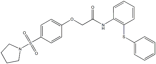 N-[2-(phenylsulfanyl)phenyl]-2-[4-(1-pyrrolidinylsulfonyl)phenoxy]acetamide 结构式