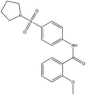 2-methoxy-N-[4-(1-pyrrolidinylsulfonyl)phenyl]benzamide 结构式
