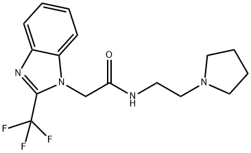 N-[2-(1-pyrrolidinyl)ethyl]-2-[2-(trifluoromethyl)-1H-benzimidazol-1-yl]acetamide,708249-71-2,结构式