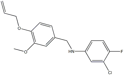 N-[4-(allyloxy)-3-methoxybenzyl]-N-(3-chloro-4-fluorophenyl)amine 化学構造式