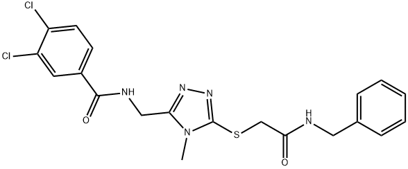 N-[(5-{[2-(benzylamino)-2-oxoethyl]sulfanyl}-4-methyl-4H-1,2,4-triazol-3-yl)methyl]-3,4-dichlorobenzamide Structure