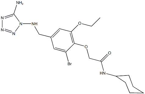 708279-10-1 2-(4-{[(5-amino-1H-tetraazol-1-yl)amino]methyl}-2-bromo-6-ethoxyphenoxy)-N-cyclohexylacetamide