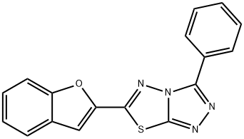 6-(1-benzofuran-2-yl)-3-phenyl[1,2,4]triazolo[3,4-b][1,3,4]thiadiazole 结构式