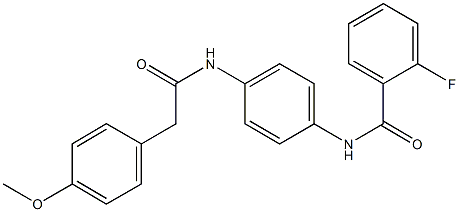 2-fluoro-N-(4-{[(4-methoxyphenyl)acetyl]amino}phenyl)benzamide Structure