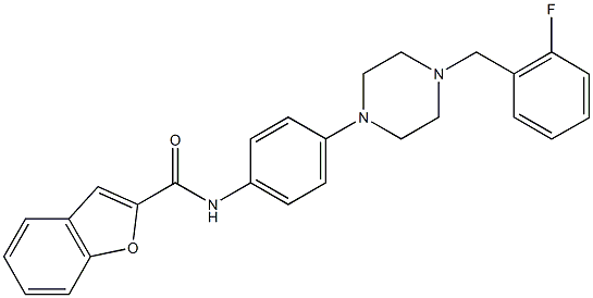 N-{4-[4-(2-fluorobenzyl)-1-piperazinyl]phenyl}-1-benzofuran-2-carboxamide 化学構造式