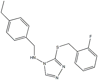 N-(4-ethylbenzyl)-N-{3-[(2-fluorobenzyl)thio]-4H-1,2,4-triazol-4-yl}amine 化学構造式