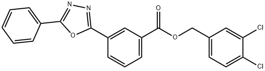 3,4-dichlorobenzyl 3-(5-phenyl-1,3,4-oxadiazol-2-yl)benzoate Structure