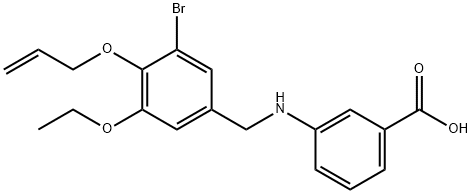 3-{[4-(allyloxy)-3-bromo-5-ethoxybenzyl]amino}benzoicacid,708287-00-7,结构式