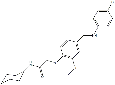 2-{4-[(4-chloroanilino)methyl]-2-methoxyphenoxy}-N-cyclohexylacetamide,708288-78-2,结构式