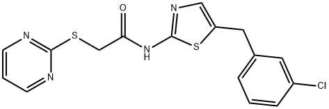 N-[5-(3-chlorobenzyl)-1,3-thiazol-2-yl]-2-(2-pyrimidinylsulfanyl)acetamide,708292-87-9,结构式