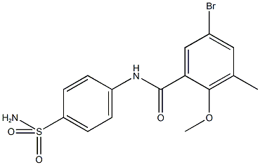 N-[4-(aminosulfonyl)phenyl]-5-bromo-2-methoxy-3-methylbenzamide 结构式