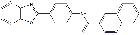 N-(4-[1,3]oxazolo[4,5-b]pyridin-2-ylphenyl)-2-naphthamide 化学構造式