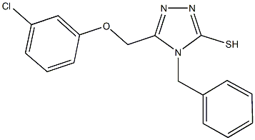 4-benzyl-5-[(3-chlorophenoxy)methyl]-4H-1,2,4-triazole-3-thiol,708989-80-4,结构式