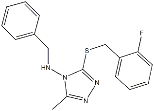 N-benzyl-N-{3-[(2-fluorobenzyl)sulfanyl]-5-methyl-4H-1,2,4-triazol-4-yl}amine Structure
