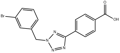 4-[2-(3-bromobenzyl)-2H-tetraazol-5-yl]benzoic acid Structure